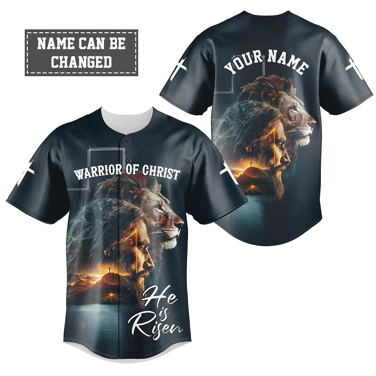 Warrior of Christ He is Risen Custom Name Baseball Jersey - Christant Gift For Him