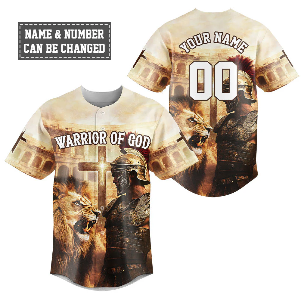Warrior Of God Baseball Jersey - Christant Gift For Him