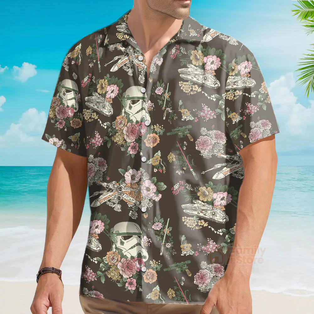 Stwa Stormtrooper Flower Vintage Hawaiian Shirt - Image 4