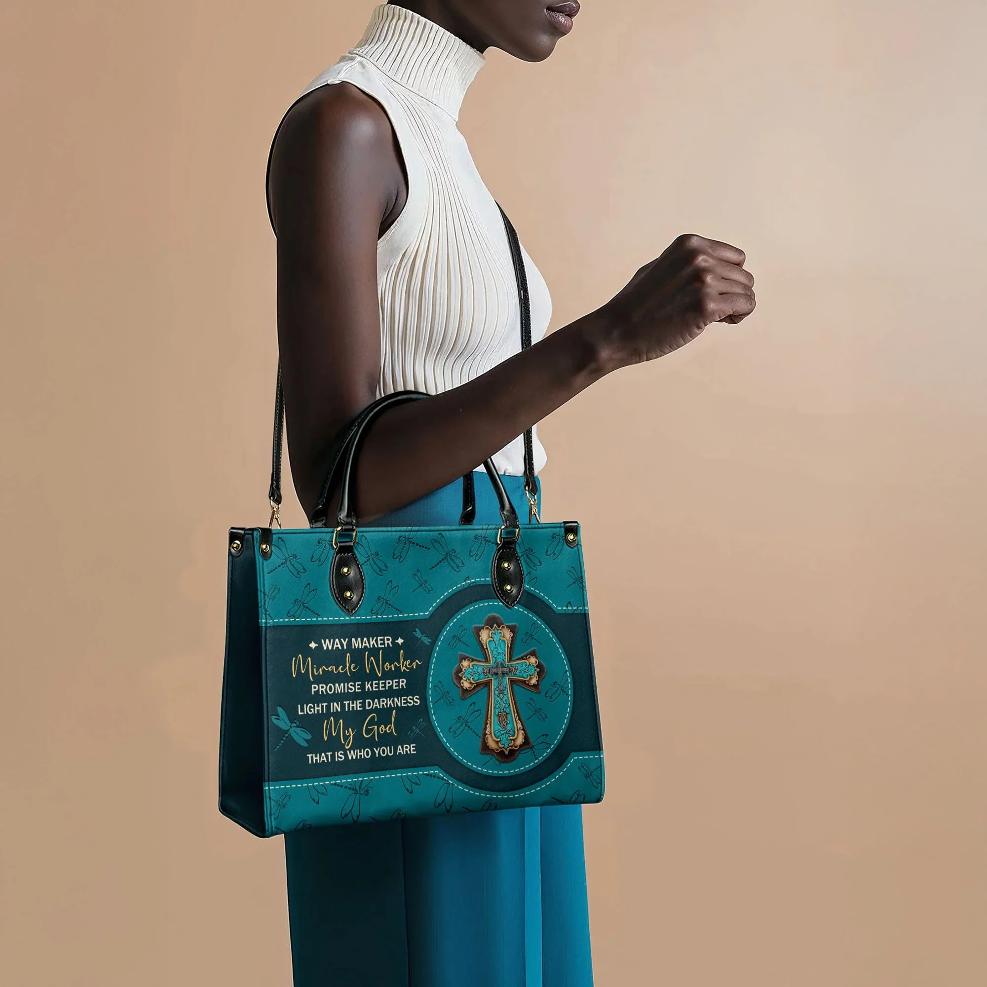 Way Maker Miracle Worker Faith Purse - Christian Leather Handbag - Image 3