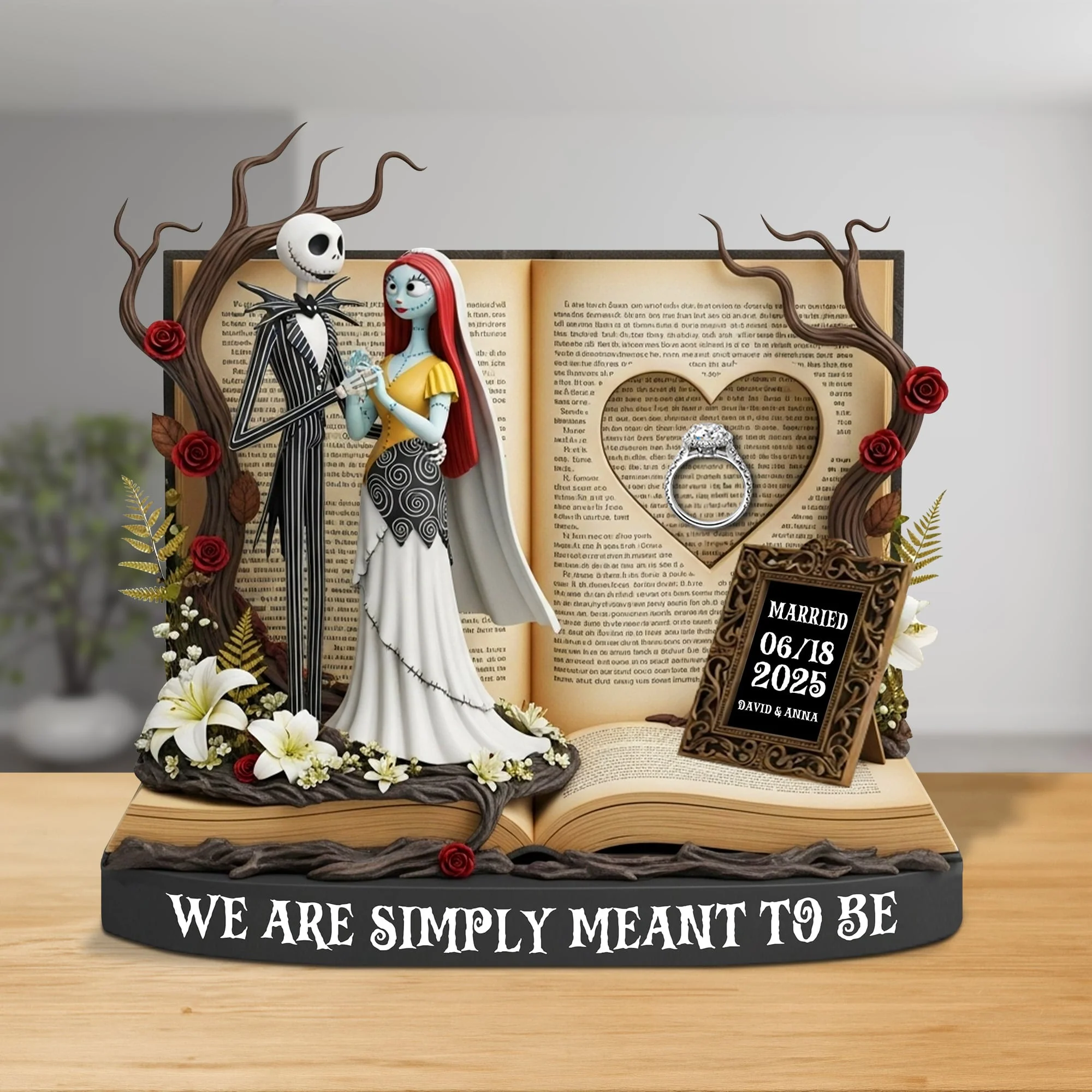 We Are Simply Meant To Be - Personalized Acrylic Plaque - Christmas Gift For Spooky Couple, Anniversary, Wedding HH01 - Image 3