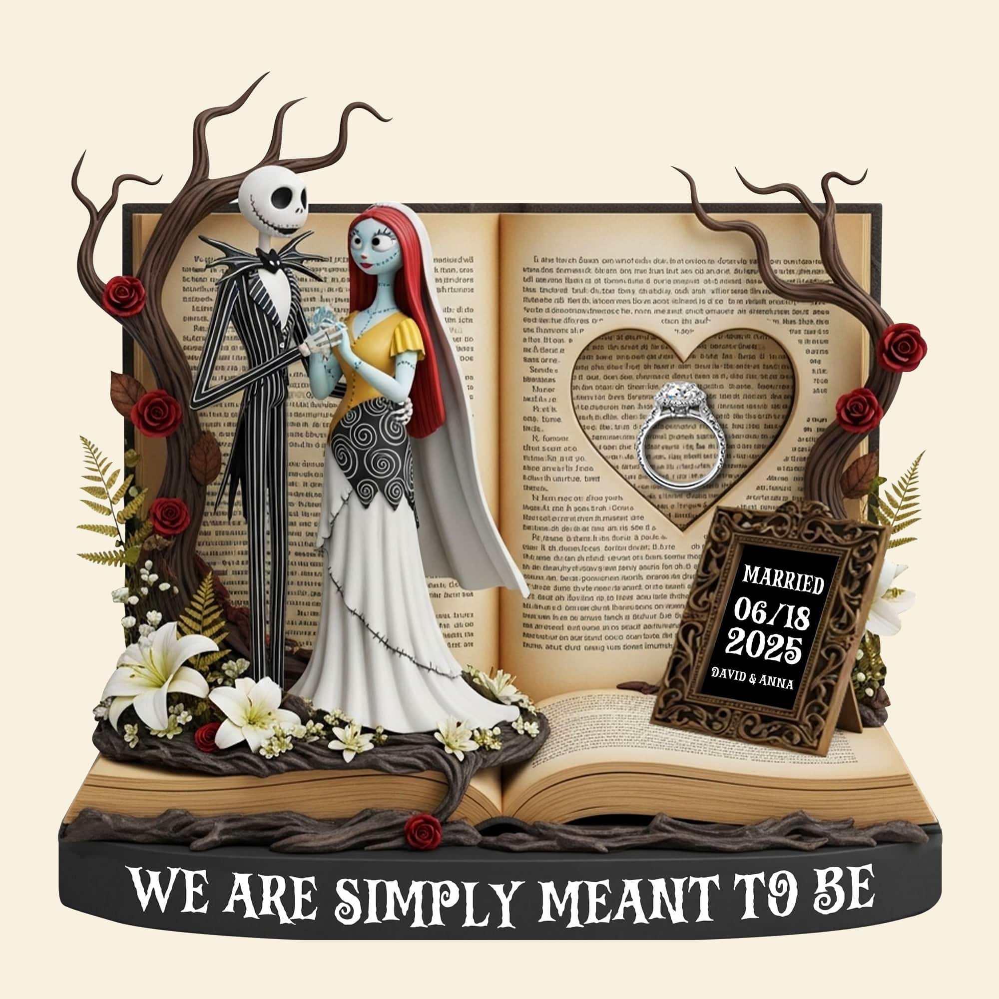 We Are Simply Meant To Be - Personalized Acrylic Plaque - Christmas Gift For Spooky Couple, Anniversary, Wedding HH01 - Image 4