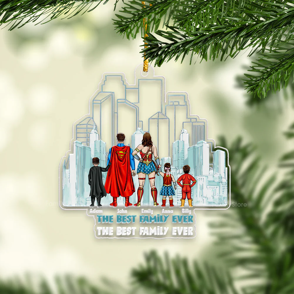 We Are Super Heros - Gift For Family - Personalized Acrylic Ornament - CL02 NA94 - Image 3