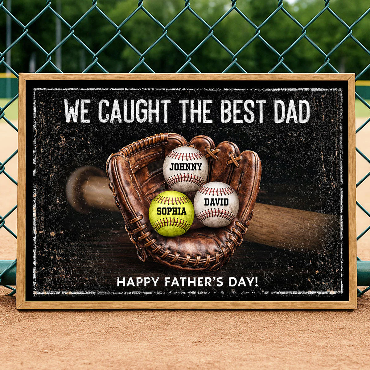 We Caught The Best Baseball   Dad - Personalized Poster Canvas - Gift For Dad