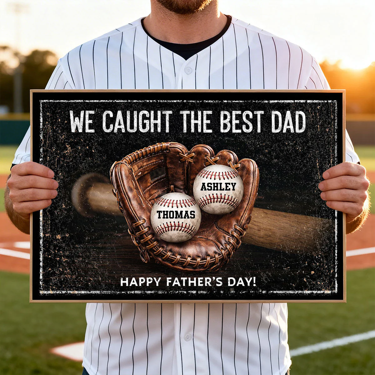 We Caught The Best Baseball   Dad - Personalized Poster Canvas - Gift For Dad - Image 2