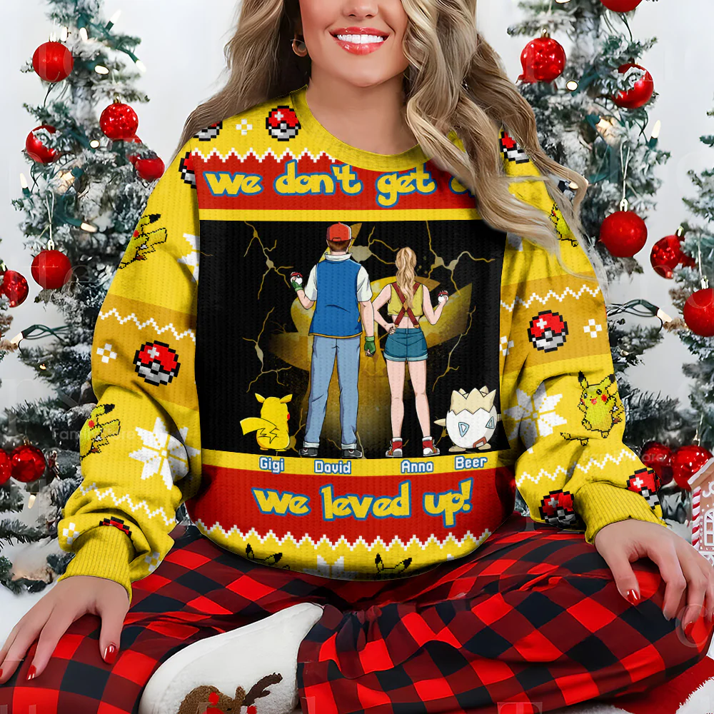 We Don't Get Older We Level Up - Personalized Ugly Sweater - Christmas Gifts For PoMo Fan, Family, Couple | CL59.v1 HH01 - Image 4