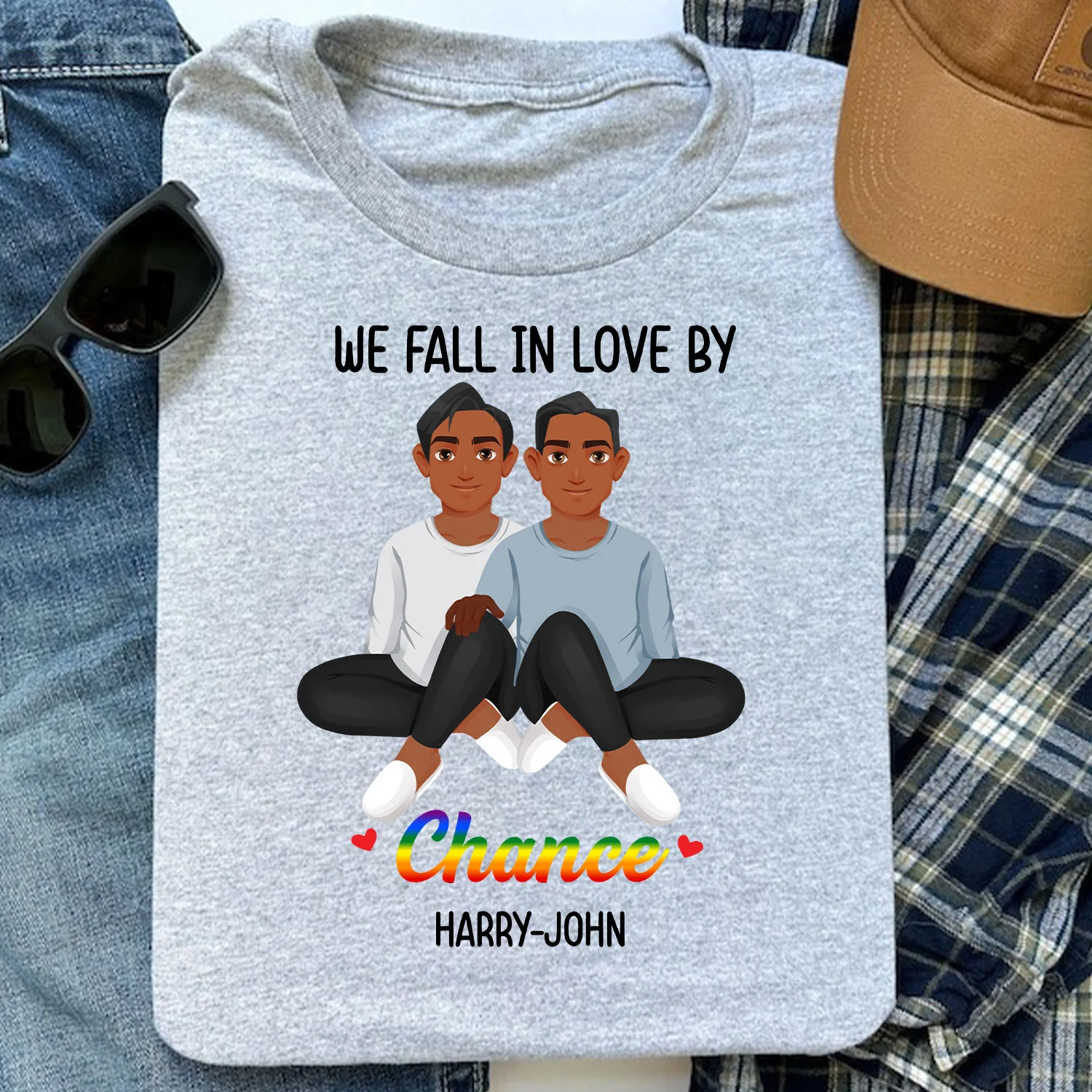 We Fall In Love By Chance LGBT Black African - Personalized Shirt - Gift For Couple, Husband Wife - GR1 NH96