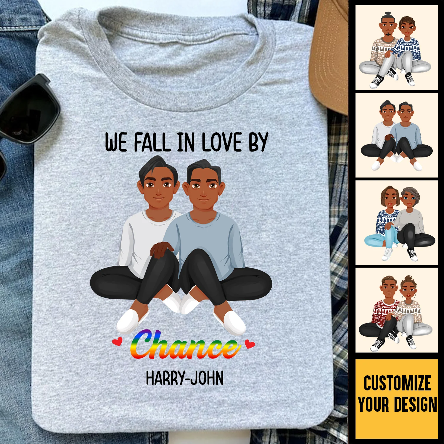 We Fall In Love By Chance LGBT Black African - Personalized Shirt - Gift For Couple, Husband Wife - GR1 NH96 - Image 2