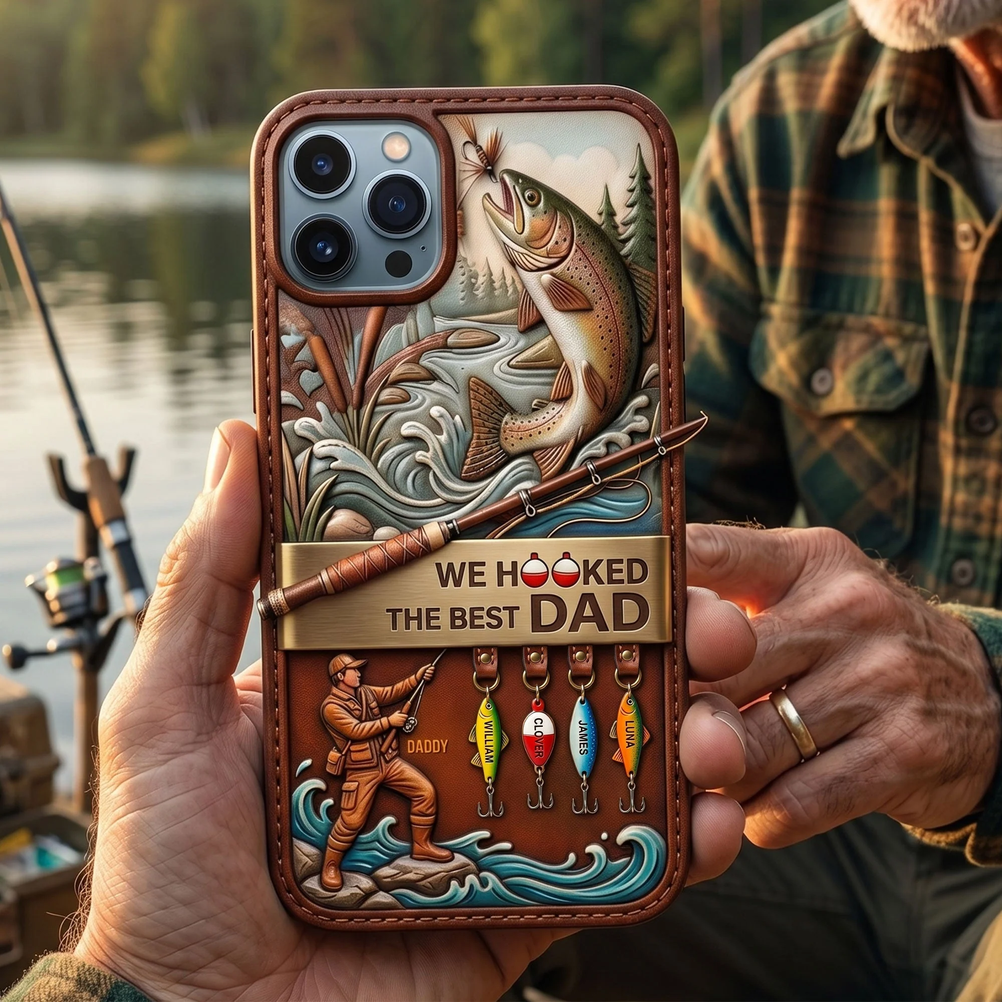 We Hooked The Best Fishing Dad - Personalized Phone Case - Gift For Dad - Image 2