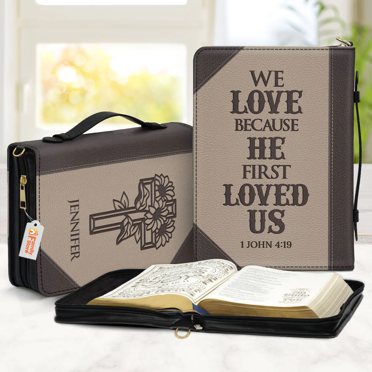 We Love Because He First Loved Us - Unique Personalized Bible Covers - AT4082470 - Image 2