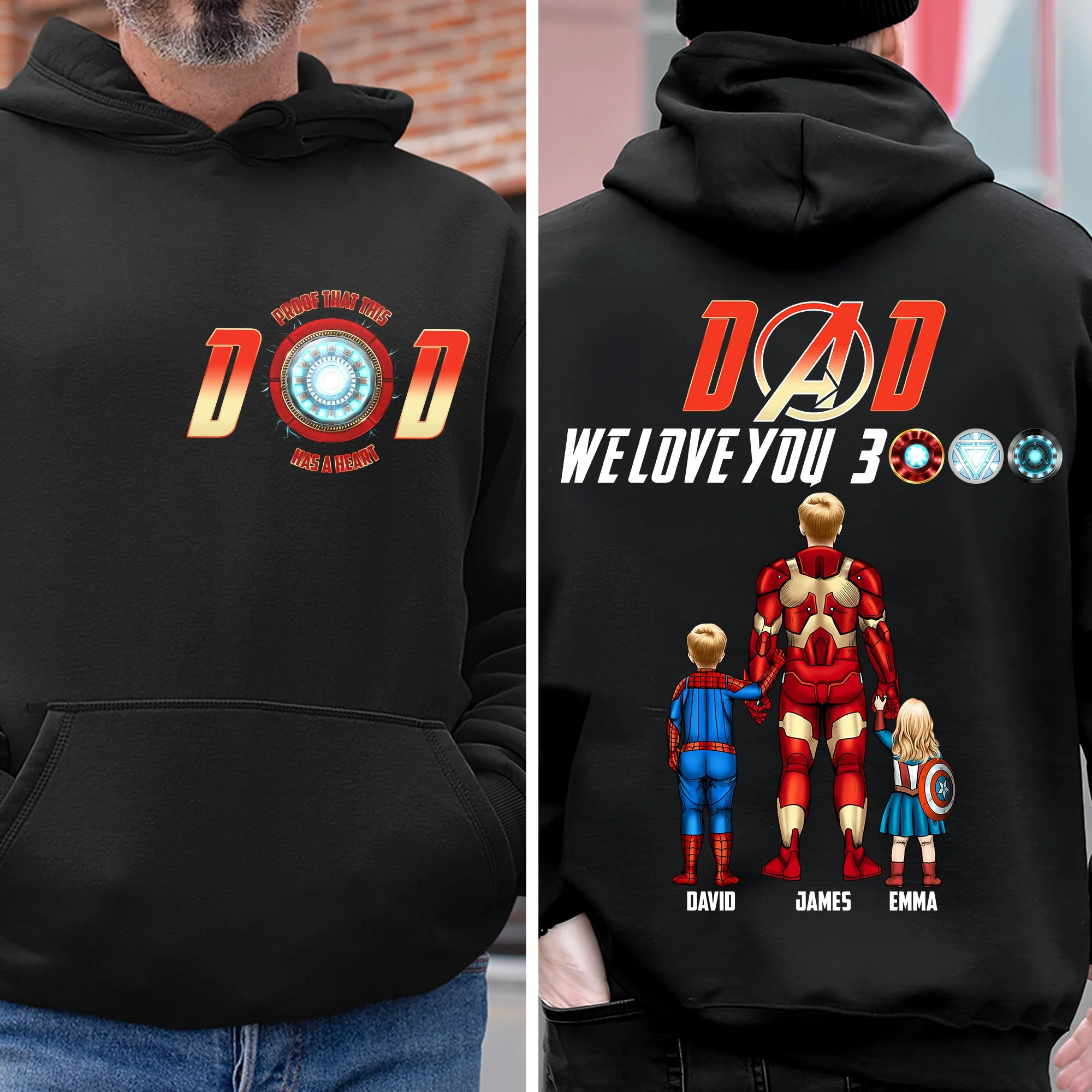 We Love You 3000 Marvel Superdad - Personalized Tshirt - Gift for Dad, Father's Day | CL02