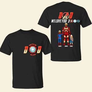 We Love You 3000 Marvel Superdad - Personalized Tshirt - Gift for Dad, Father's Day | CL02 - Image 2