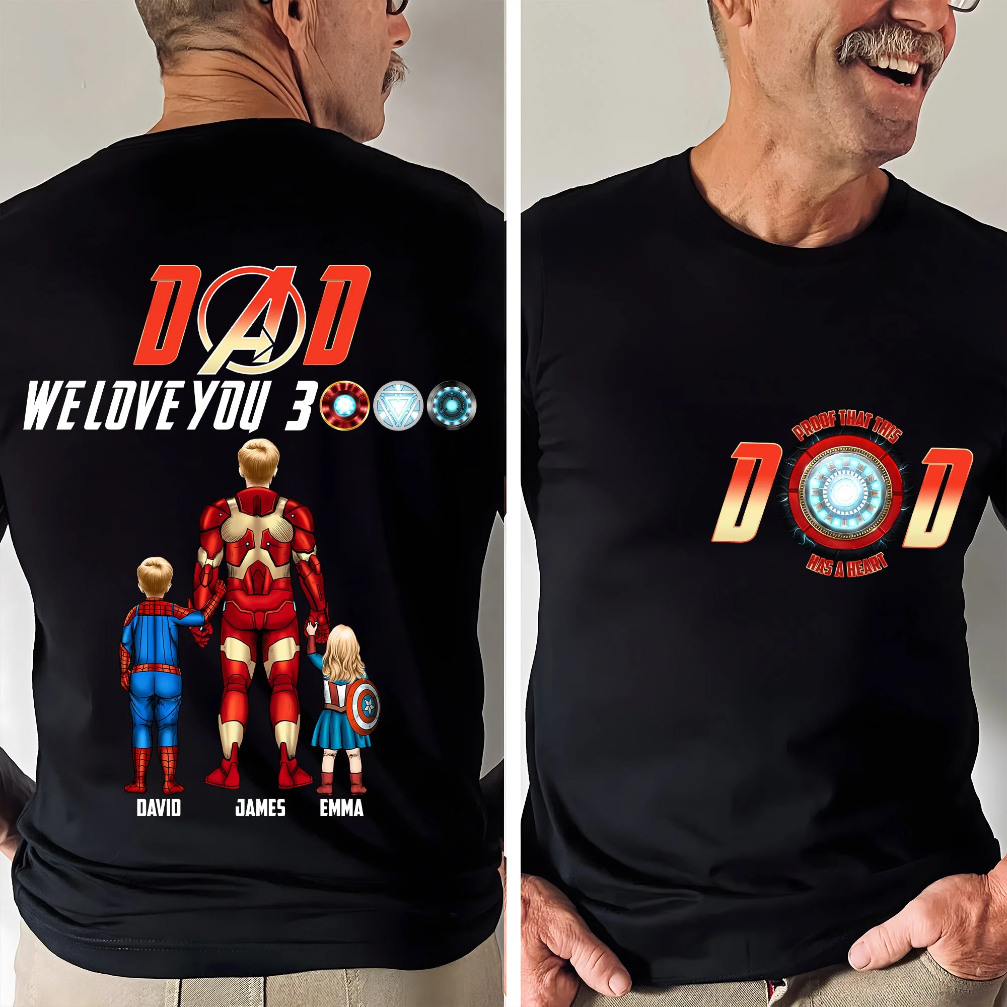 We Love You 3000 Marvel Superdad - Personalized Tshirt - Gift for Dad, Father's Day | CL02 - Image 3