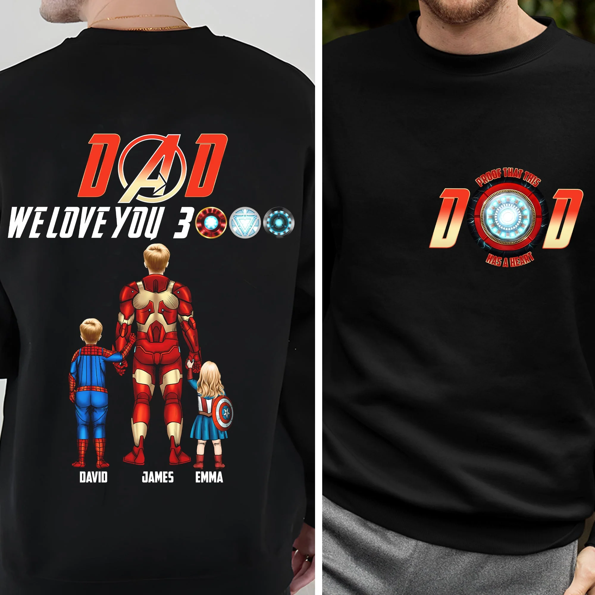 We Love You 3000 Marvel Superdad - Personalized Tshirt - Gift for Dad, Father's Day | CL02 - Image 4