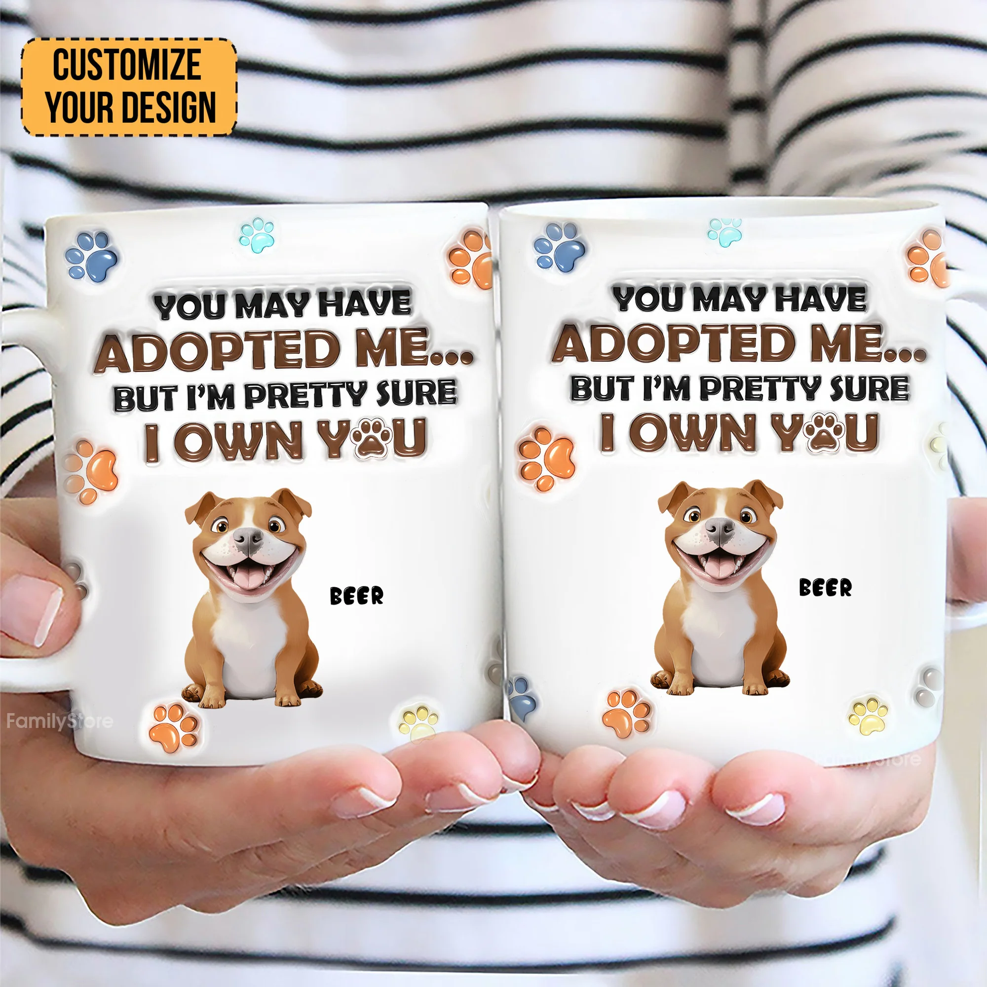 We Own You My Cartoon Dog - Personalized 3D Inflated Effect Ceramic Mug - Gift For Dog Lovers | CLP15 NA94 - Image 3