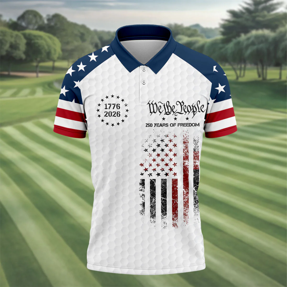 We The People 250 Years - Personalized Polo Shirt - Gift For Dad, Grandpa, Golf Lovers - Image 2