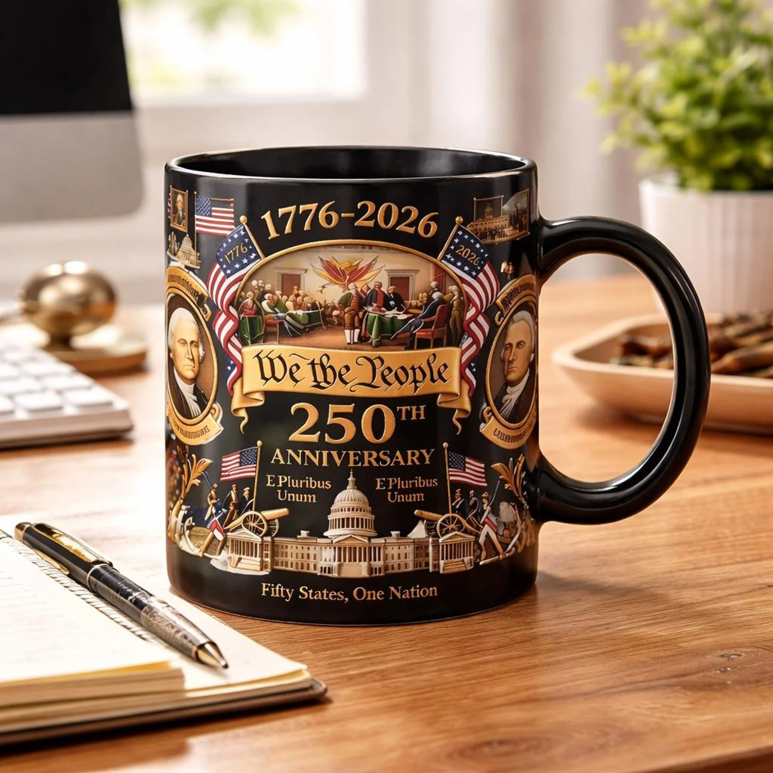 We The People America 250th Anniversary - Personalized Accent Mug - Gift For Patriotic - Image 3