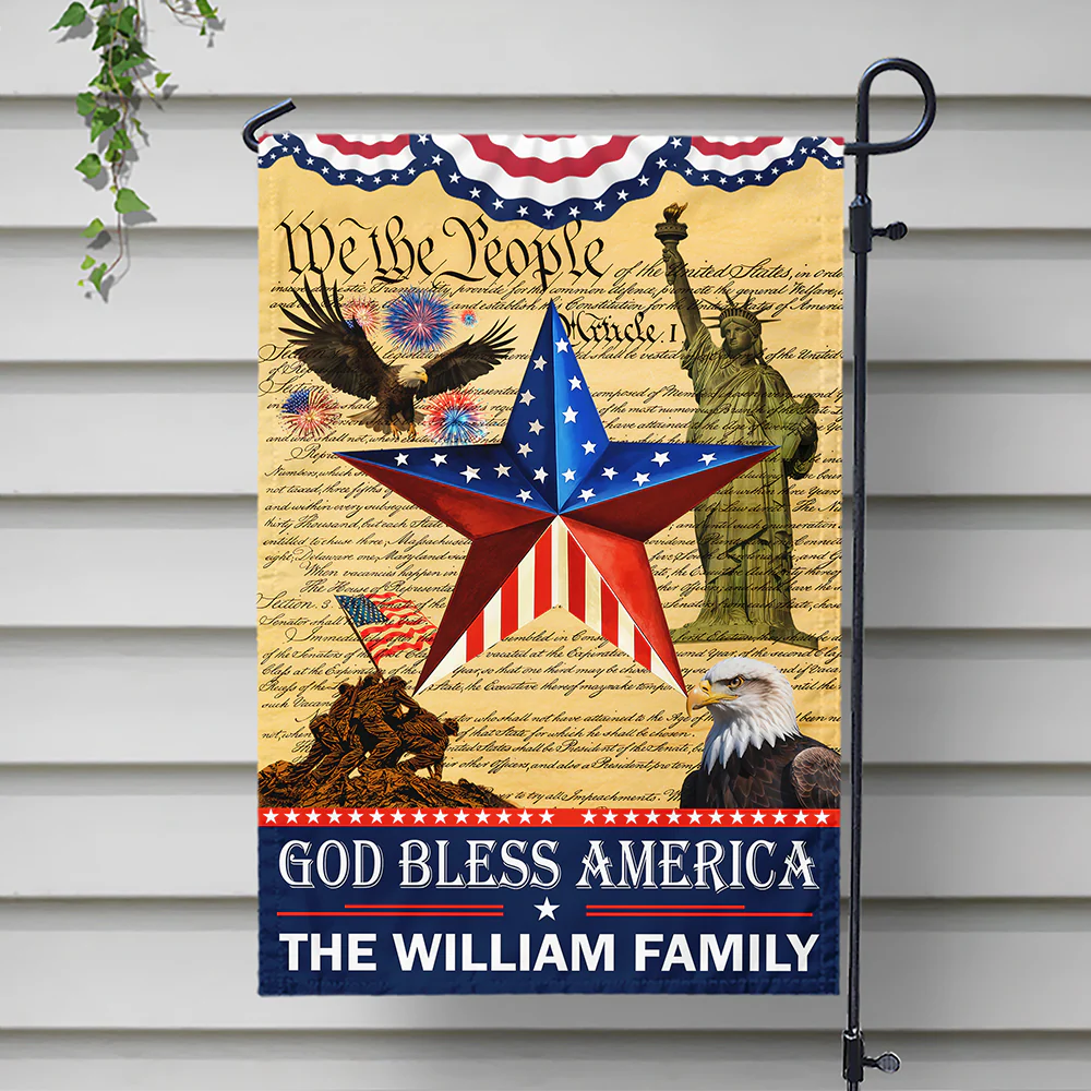 We The People God Bless America 250th Anniversary - Personalized Flag - Patriotic Gift For Family HN02 - Image 6