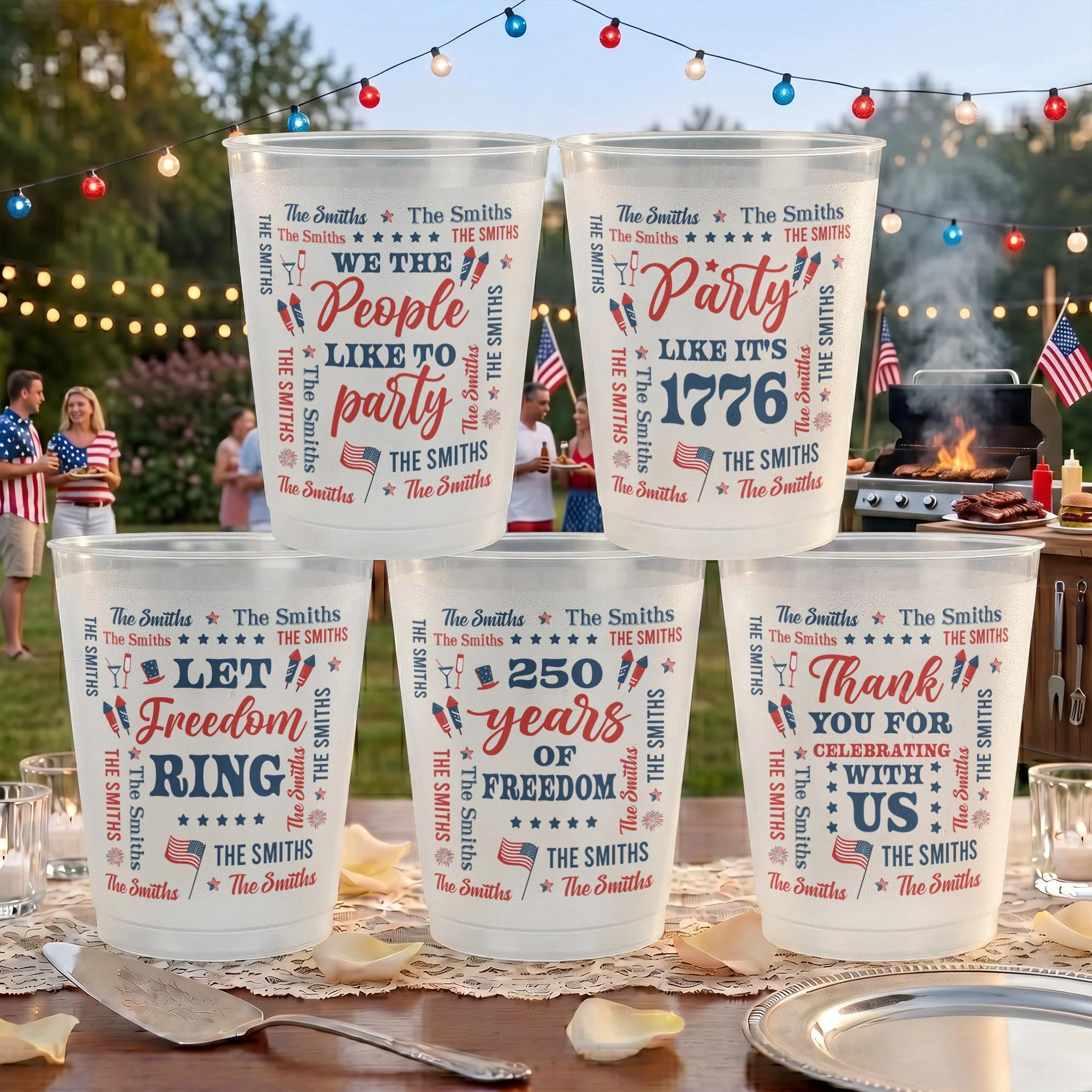 We The People Like To Party 250 Years Of America Freedom - Personalized Cups - Gifts For Patriotic Family