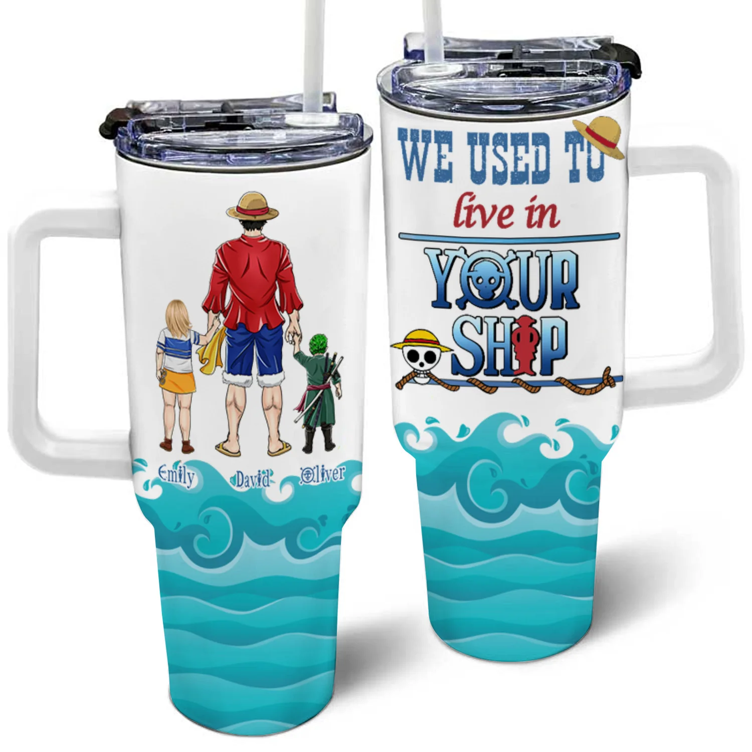 OnPi Pirate Adventure We Used To Live In Your Ship - Gift For Father's Day, Dad, Husband - Personalized 40oz Tumbler Cup With Straw CL11 NA94 - Image 3