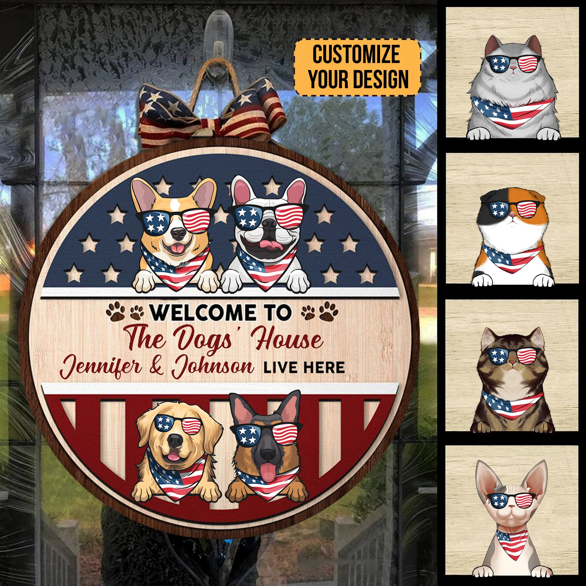 Welcome To Our House - Gift For Pet Lovers - Personalized Wood Sign - Image 2