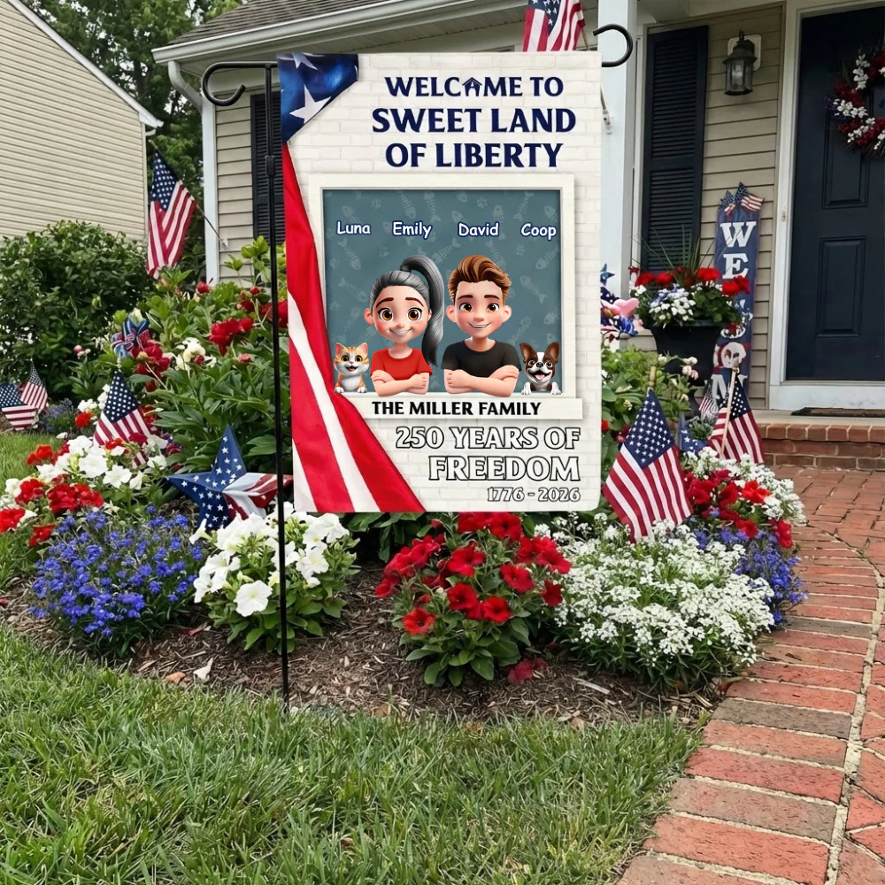 Welcome To Sweet Land Of Liberty - Personalized Metal Sign - Patriotic Gift For Family, Pet Lovers | CLP16 HN02 - Image 3