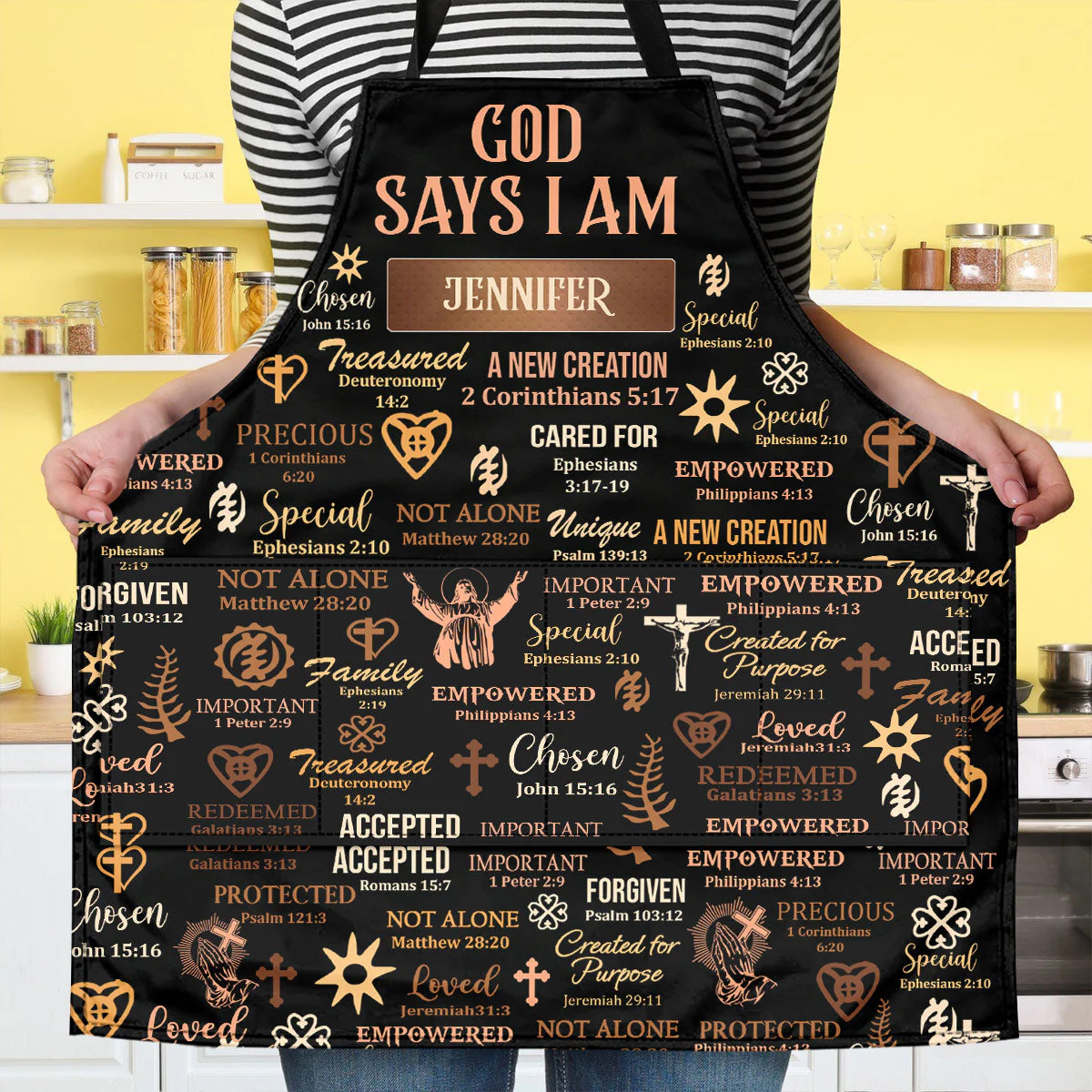 What God Says About You - Personalized Apron With Pocket - Christant Gift for Grandma