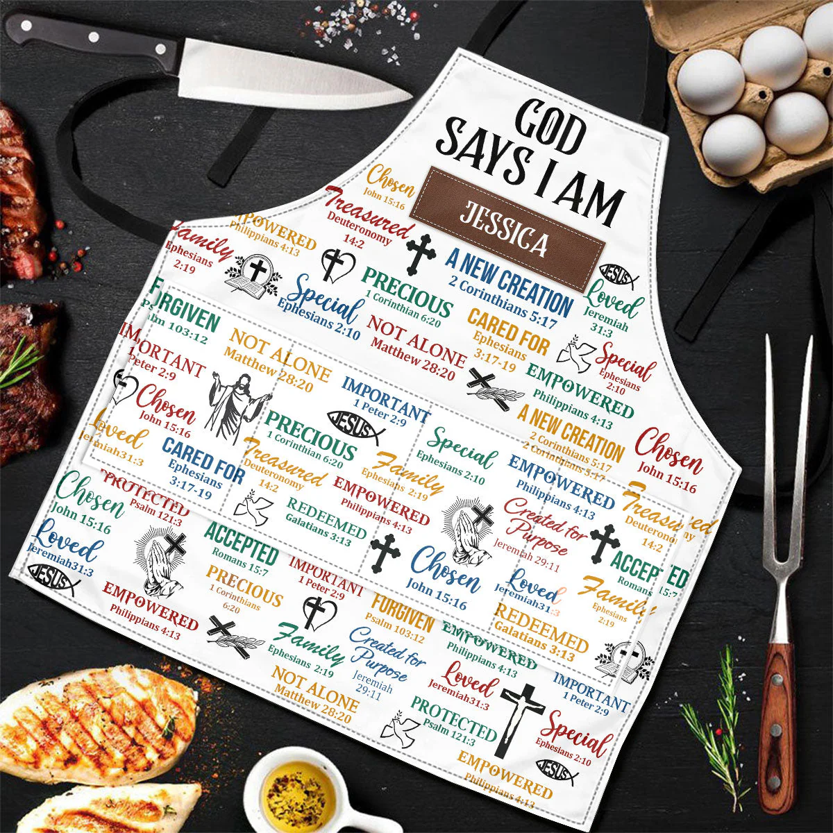 What God Says About You - Personalized Apron With Pocket - Christant Gift for Grandma - Image 4