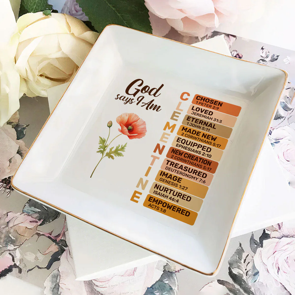 What God Says About You - Personalized Jewelry Dish - Gift For Grandma, Mom, Girlfriend, Wife, Bestie, Sister NH96 - Image 2