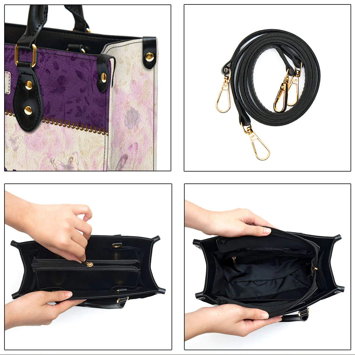 Be Still And Know - Personalized Leather Handbag With Handle - AT4080704 - Image 5