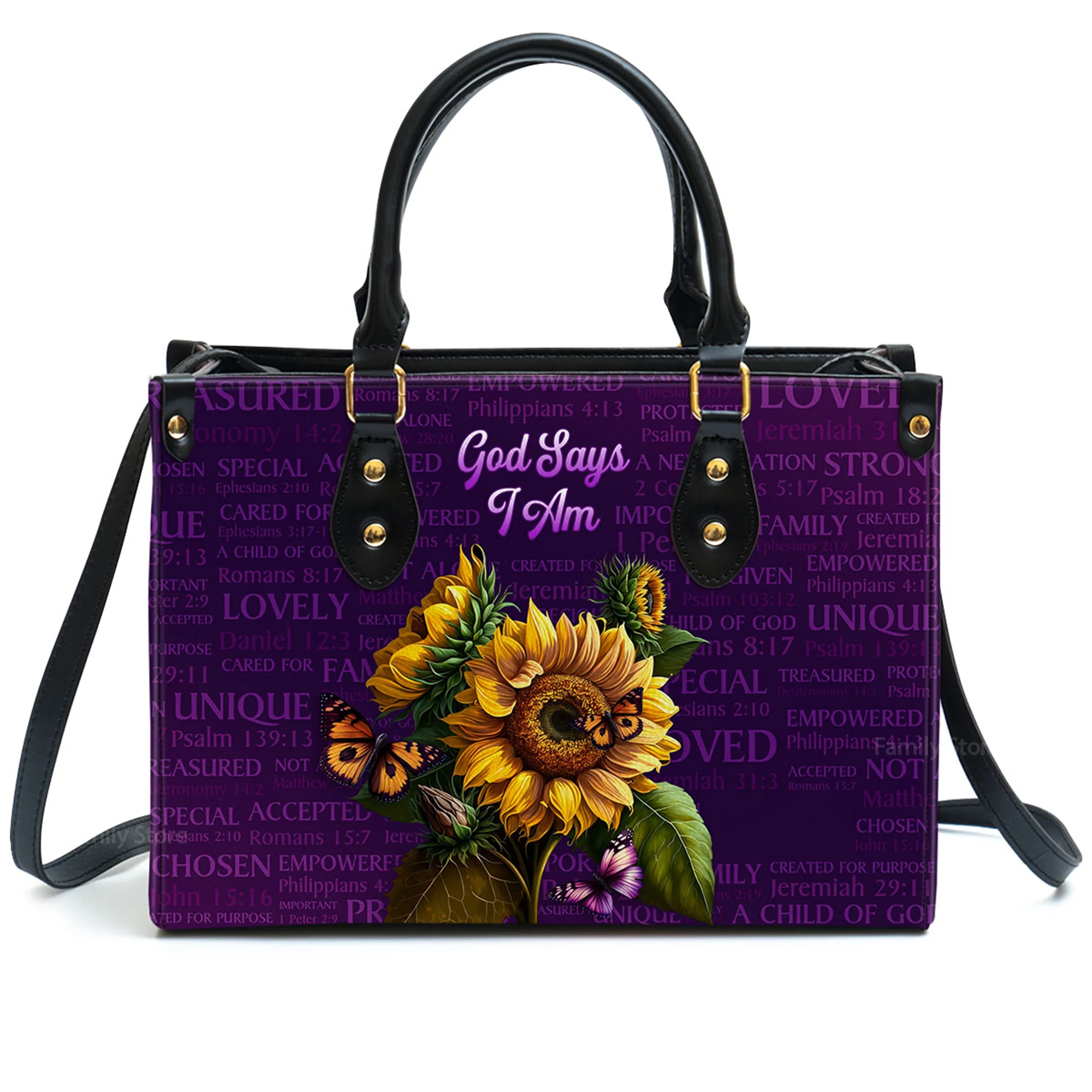 What God Says About You - Thoughtful Gift For Christians - Personalized Leather Handbag With Handle - AT4081317 - Image 2