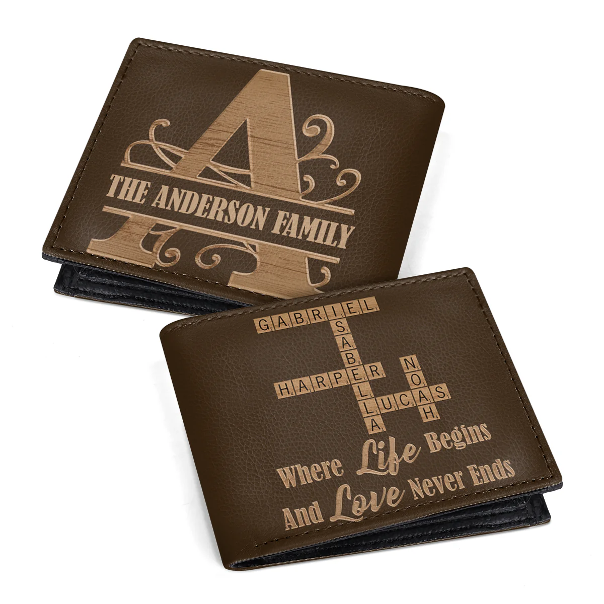 Where Life Begins And Love Never Ends - Personalized Folded Wallet For Men