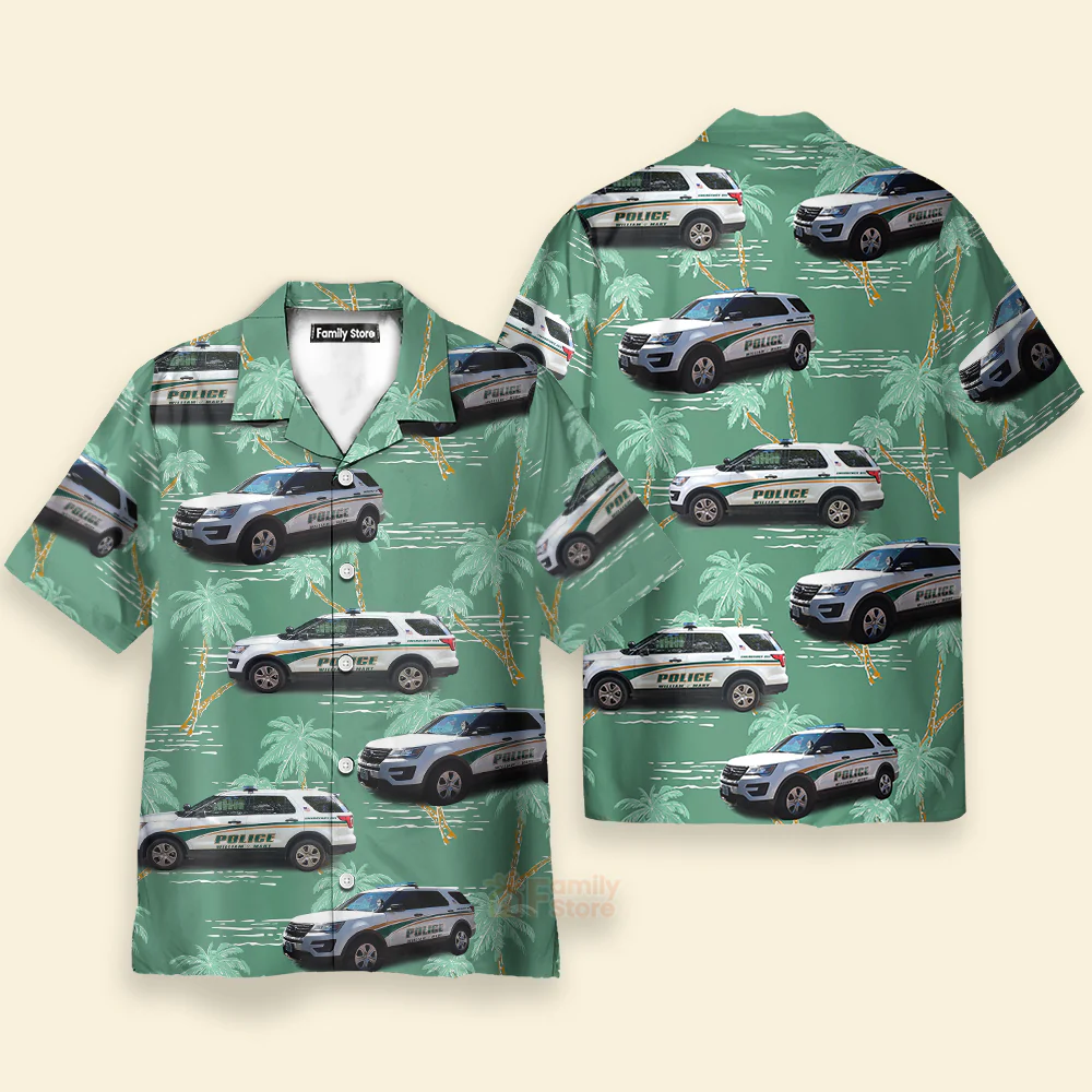 William & Mary Police, Williamsburg, Virginia Hawaiian Shirt - Image 2