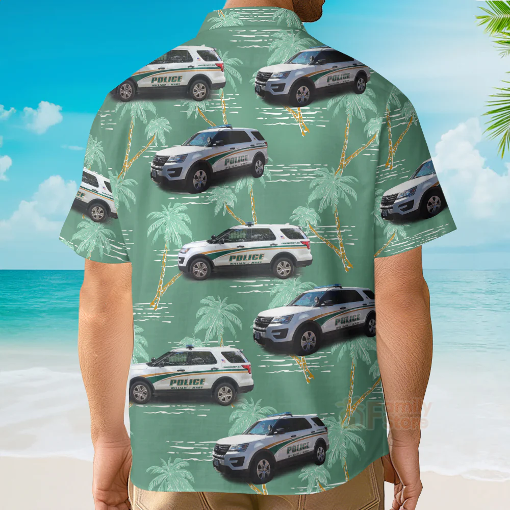 William & Mary Police, Williamsburg, Virginia Hawaiian Shirt - Image 3