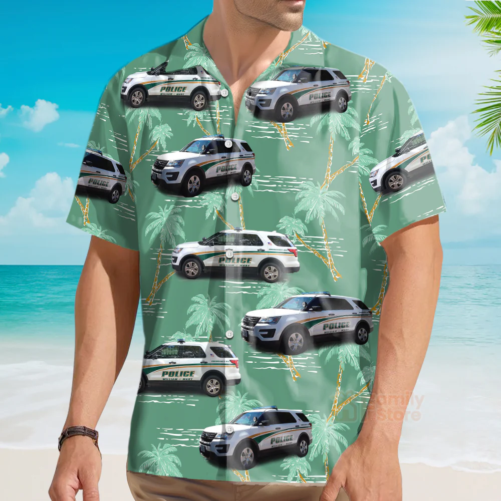 William & Mary Police, Williamsburg, Virginia Hawaiian Shirt - Image 4