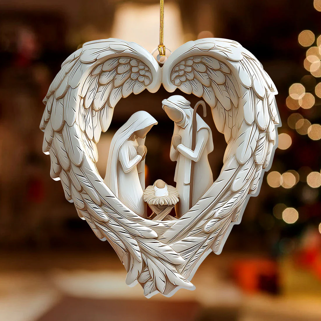 Wings Of The Holy Night - 1-Layer Acrylic Ornament HL128 - Image 3