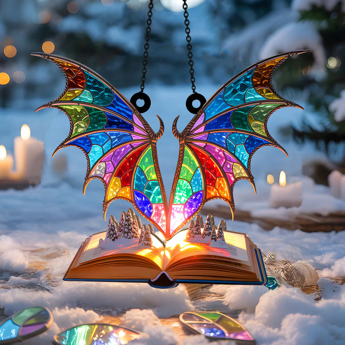 Wings of Winterlight - Personalized Window Hanging Suncatcher