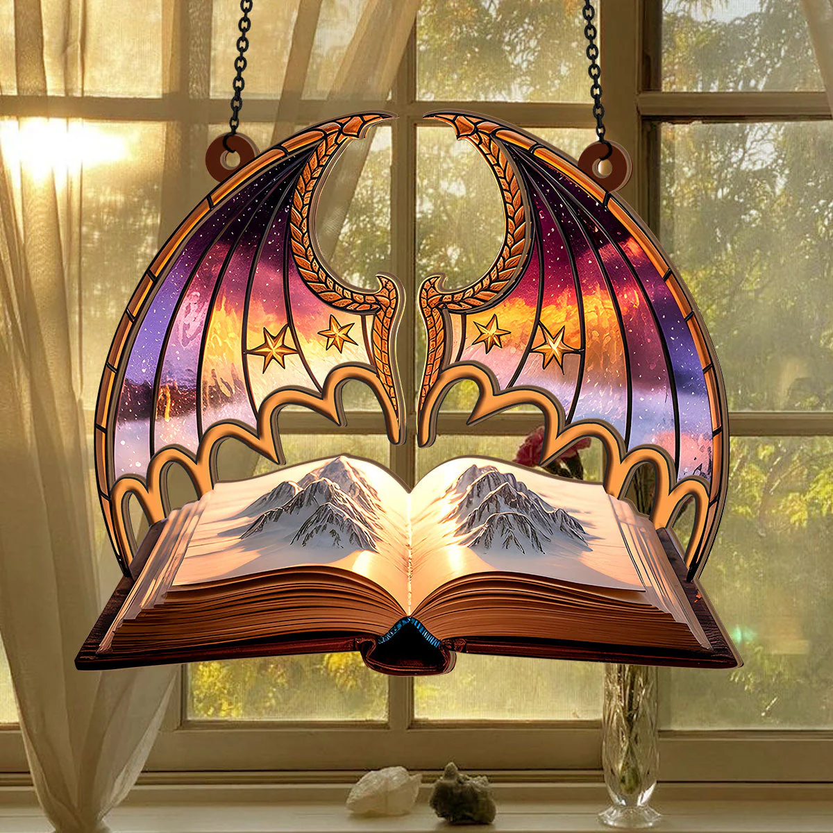 Wings of Winterlight - Personalized Window Hanging Suncatcher - Image 3