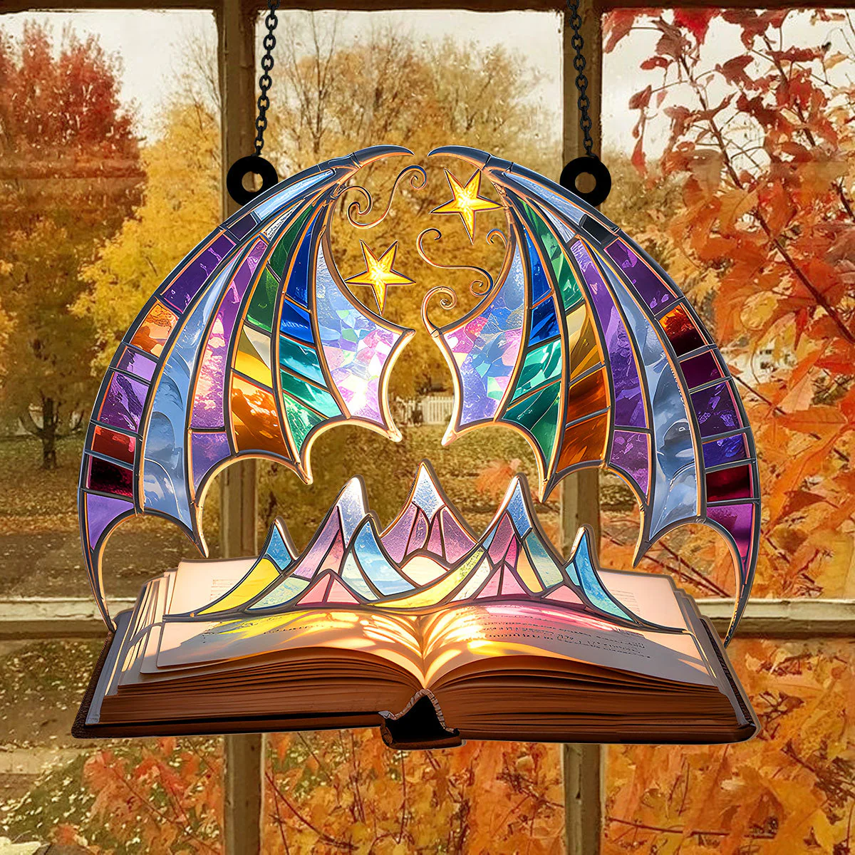 Wings of Winterlight - Personalized Window Hanging Suncatcher - Image 4