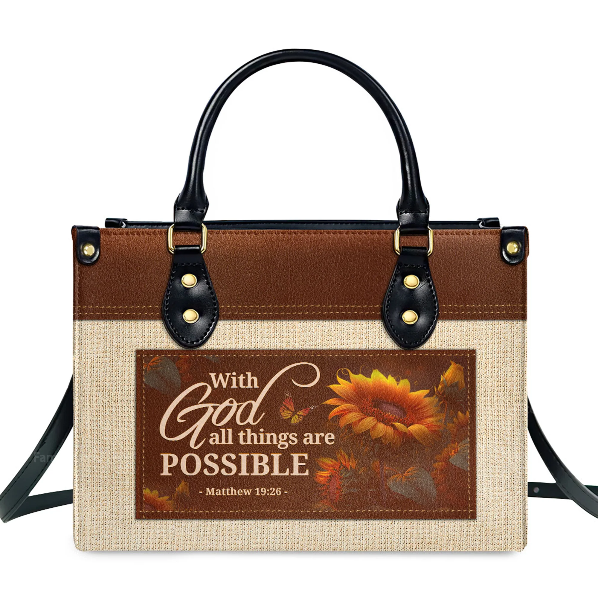 With God All Things Are Possible - Awesome Personalized Leather Handbag - AT4081239 - Image 2