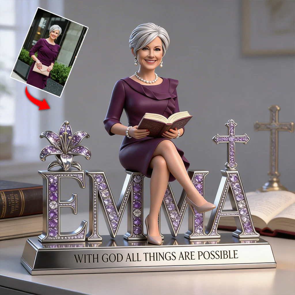 With God All Things Are Possible  - Personalized Christian Custom Shaped Acrylic Plaque - Gift For Grandma
