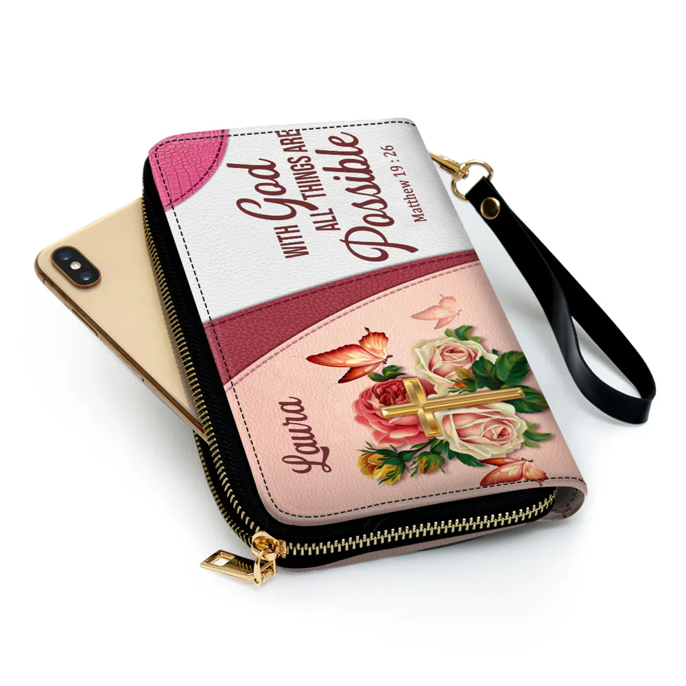With God All Things Are Possible - Personalized Clutch Purse - Christian Gifts For Religious Women TD118 - Image 4