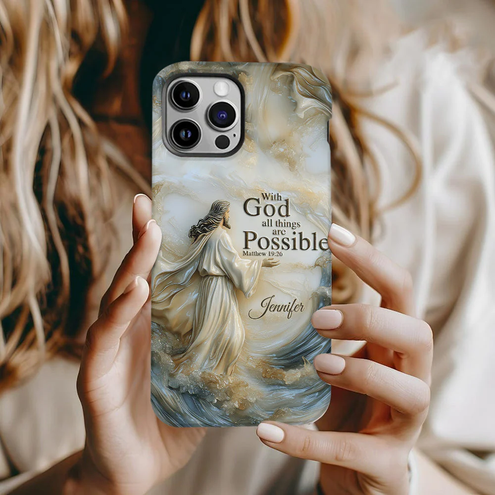 With God All Things Are Possible - Personalized Phone Case TD118 - Image 2