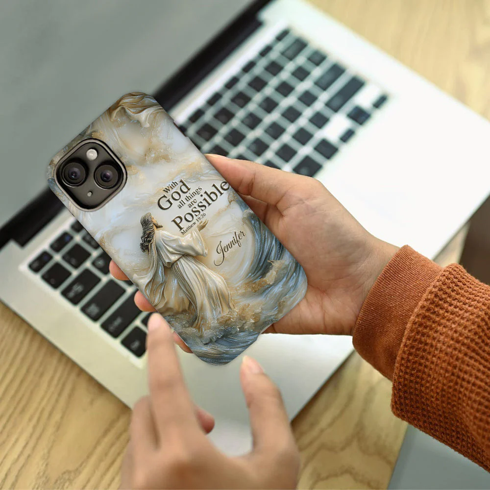 With God All Things Are Possible - Personalized Phone Case TD118 - Image 4