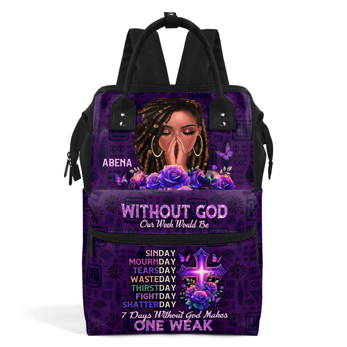 Without God Our Week Would Be - Personalized Duckbilled Backpack - Christian Gift For Black Women | HH01
