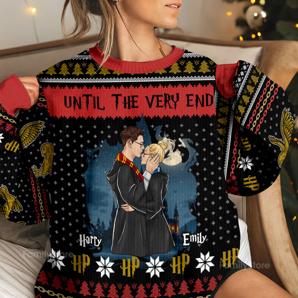 Wizard And Witch Until The Very End - Personalized Ugly Christmas Sweater | CL20 NL122 - Image 2