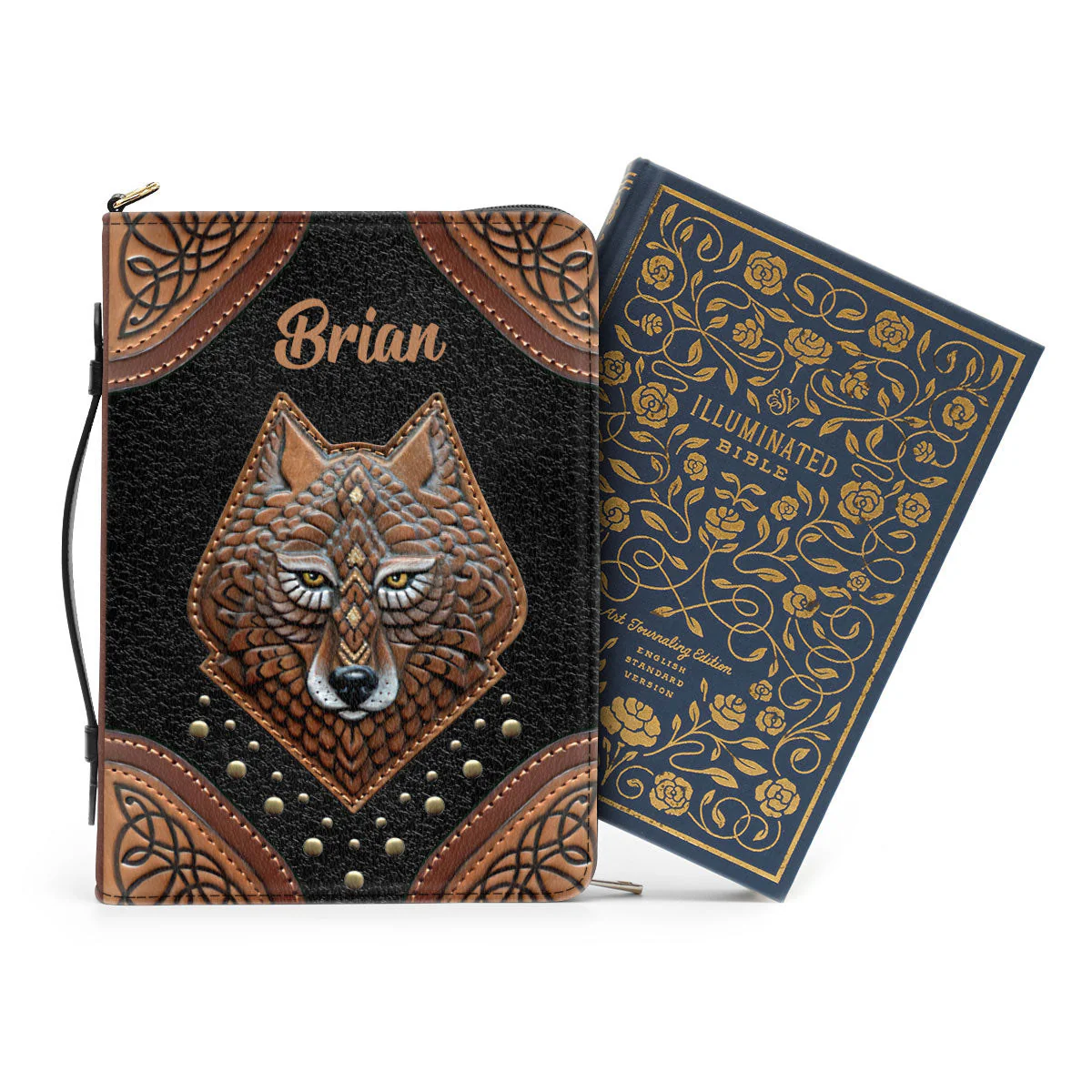 Wolf I Can D All Things Through Christ - Awesome Personalized Bible Covers - AT4082451 - Image 3