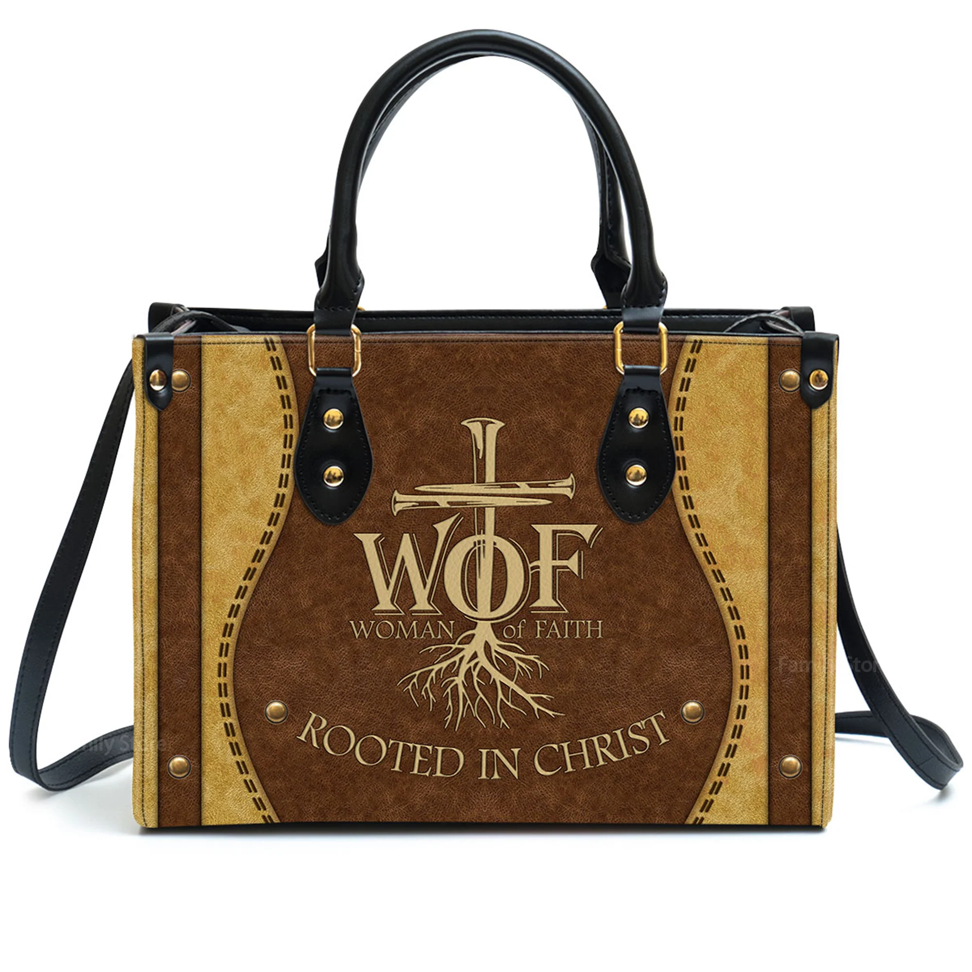 Woman Of Faith Beautiful - Awesome Personalized Leather Handbag - AT4081463 - Image 2