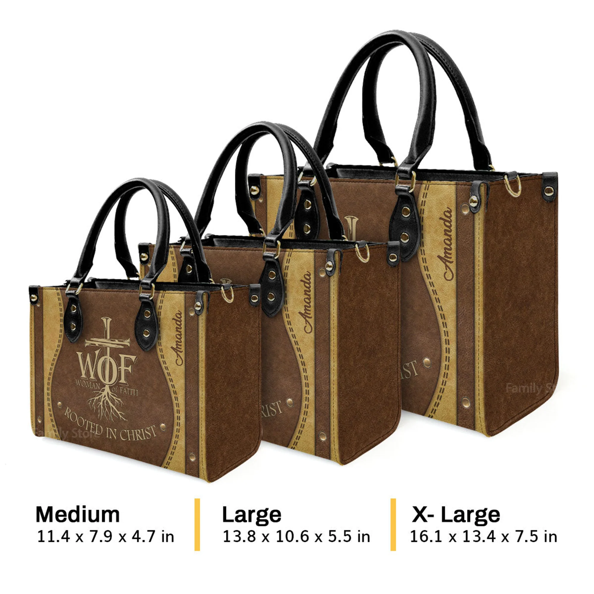 Woman Of Faith Beautiful - Awesome Personalized Leather Handbag - AT4081463 - Image 4