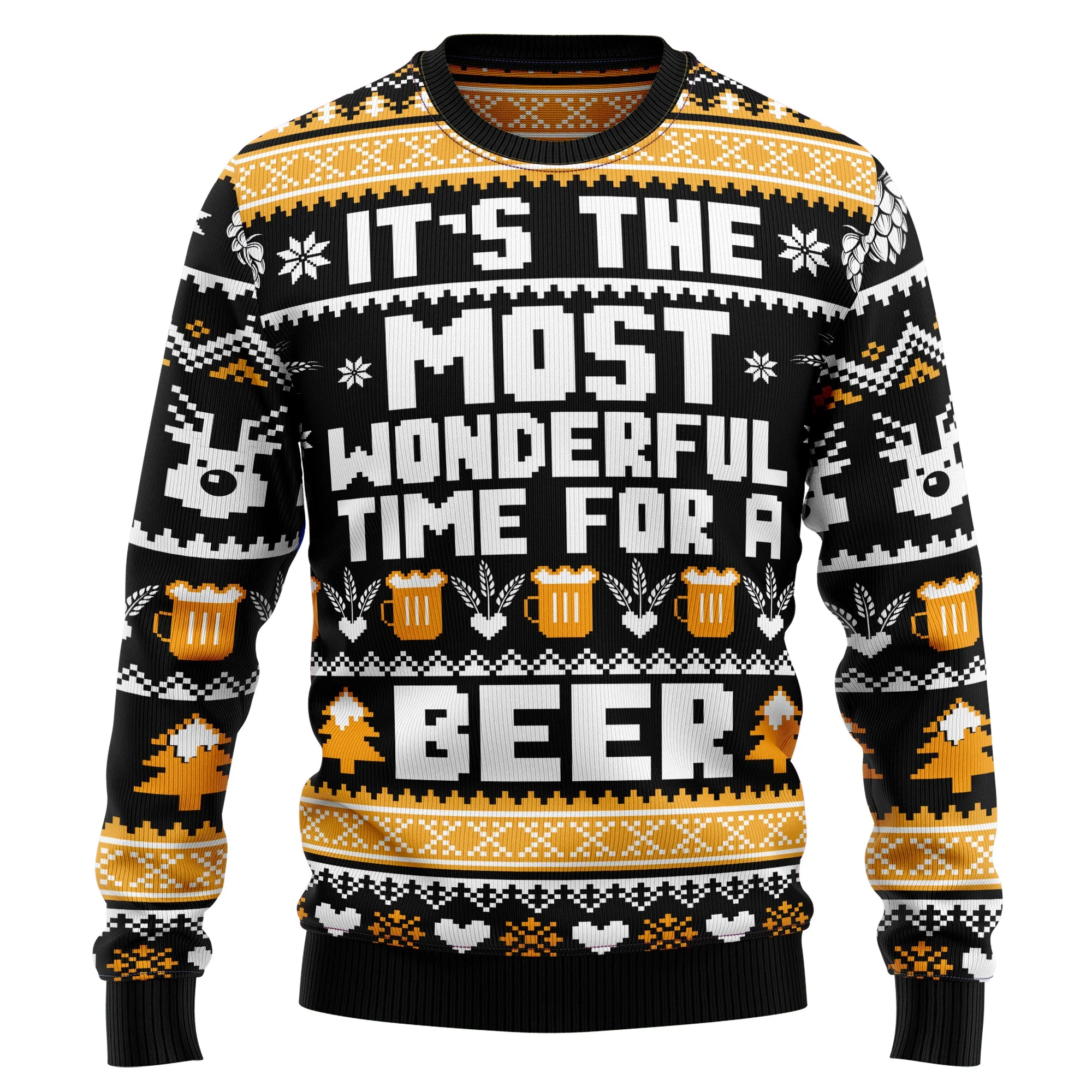 Wonderful Time For A Beer - Funny Ugly Christmas Sweater